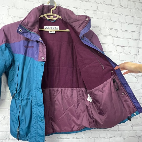 VINTAGE |•COLUMBIA•| 90s Oversize Double Drawstring Retro Jacket Size Medium - Picture 9 of 16